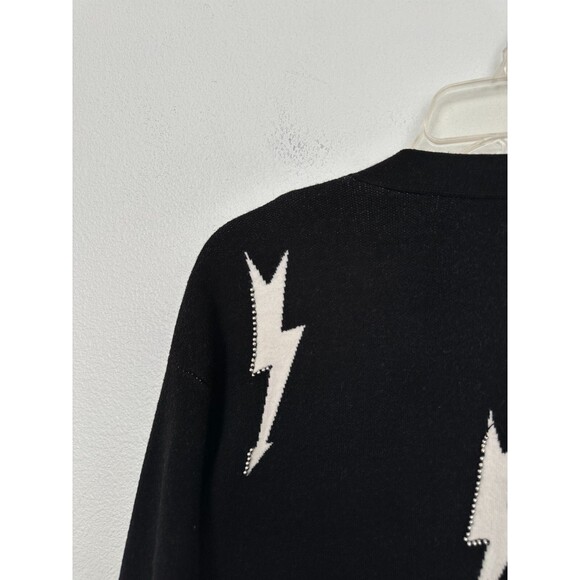 Sandro Juste Lightning Bolt Open Front Blazer Beaded Black Grunge Women's Size 2 - Picture 9 of 10